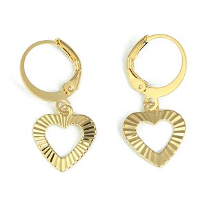 Gold Heart Hoop Earrings Women Girl Love Trendy Fashion Jewelry For African Arab Middle Eastern Kids Children Gift