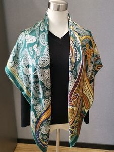 2022 Gloednieuwe Real Silk Sjaals voor Vrouwen cm Fashion Square Sjaals Grote Sjaal Wrap Indian Stijlvolle Hijab Luxe Designer Headscarf Hairscarf Winter Mafler