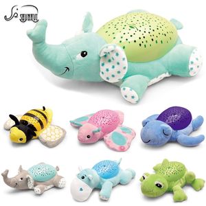 Baby Sleep LED Lighting Stuffed Animal Led Night Lamp Plush Toys With Music Stars Projector Light Baby Toys For Girls Children L1648958