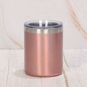 Portable 10oz tumblers rånar rostfritt stål Dubbelvägg Vakuum Isolerad Kall Varm Kaffe Koppar Solid Färg Travel Muggar Sea Shipping KKF3747