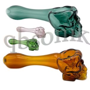 QBSOMK ARRIVER GLASS OLJE BURNER PIPE ASH CAPTER GLASS OLJE RIG 4 TUMS Vattenrör Handrör Skull Dab Rig Bongs Vattenrör