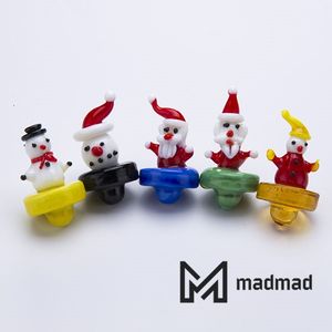 Jul Santa Glass Carb Cap 24mm för kvarts banger nagelröktillbehör för bongrör rökande oljevax rigg