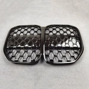 Carro Bumper Front Grille para BMW 4 Series G22 430i G82 M4 2021+ ABS Lustroso Glossy Black Diamond Style Malha Rins Riding Grilles