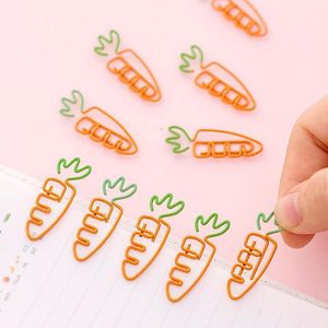 Bookmark 5PCS Cute Carrot Modeling Metal Paper Clip Stationery Escolar Papelaria School Office Supply Teacher Gifts