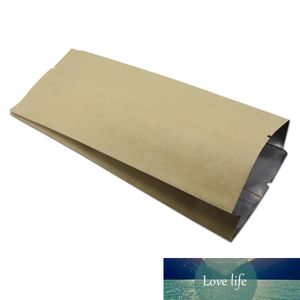 50Pcs/ Lot Open Top Side Gusset Kraft Paper Aluminum Foil Bellows Pocket Organ Bag Vacuum Heat Seal For Food Storage Packaging