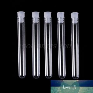 50Pcs/Pack 12x100mm Transparent Laboratory Clear Plastic Test Tubes Vials with Push Caps School Lab Supplies Drop Shipping