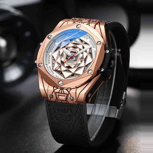 Männer Imitation Uhren großhandel-Chexi luxus atitationuhren mode kreative rotierender zifferblatt leuchtende hände automatische mechanische armbanduhren männer