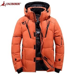 Männer Winter Warme Daunenjacke Männer Casual Schnee Parkas Mantel Weiße Ente Unten Mit Kapuze Mantel Männlich Verdicken Windjacke 201116