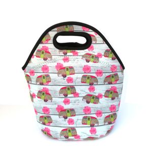 Camper-Car Lunch Bag 25pcs Lot USA local Warehouse Neoprene Food Carrier Bags Kids Office Lady Carrier-lunch-bag DOMIL106882