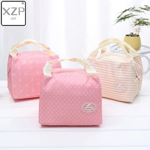 Bag Organizer XZP Thermal Lunch Bags Fresh Pink Cherry Tote Polyester Peach Skin Portable Butterfly Convenient1