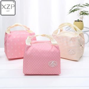 Bolsa Organizadora XZP Lancheiras Térmicas Fresh Pink Cherry Tote Poliéster Pele Pêssego Borboleta Portátil Conveniente1