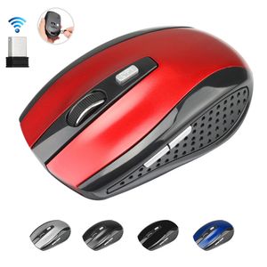 2.4GHz USB Optical Wireless Mouse with USB Receiver Portable Smart Sleep Energy-Saving Mice for Computer Tablet PC Laptop Desktop with White Box