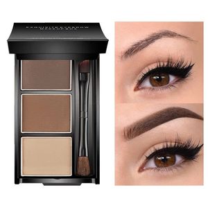 3 Colors Eyebrow Powder Makeup Palette Waterproof Shade for Eyebrow Enhancer Cosmetic Brush Mirror Box Make Up Tools Set 0547