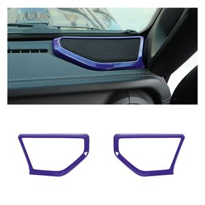 Garniture de couverture de décoration de haut-parleur de pilier ABS violet pour accessoires intérieurs Jeep Wrangler JL JT 2018-2020