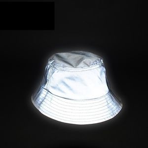 Man kvinnor unisex reflekterande hatt glöd i den mörka hip hop utomhus sommar strand sportande sol hink hatt bob chapeau kepsar fiske y200714