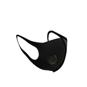 Valvola riutilizzabile Valvola respiratoria Maschera per viso lavabile nera antipolvere PM2.5 Respiratore antipolvere anti-batterico cover della bocca in magazzino