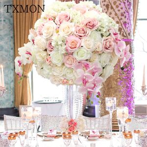 60cm wedding decoration road lead artificial 3/4 round flower ball wedding table centerpiece flower balls Arch table flowers Z1119