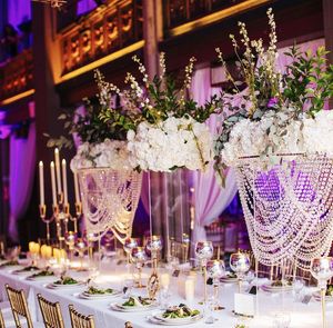 Прозрачная акриловая хрустальная люстра свадебные настольные стойки стойки стойки стойки декоративная сенья630
