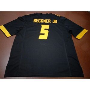 3740 fotos reais Tudo bordado Missouri Tigers Terry Beckner Jr. # 5 Colégio Jersey Tamanho S-4XL ou Personalizado Qualquer nome ou Number Jersey