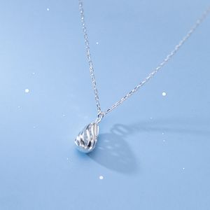 925 Silver Water Drop Pendant Necklace Best Friend Kolye Vintage Boho Bijoux Femme Collier Collane Necklace Women Jewelry Q0531