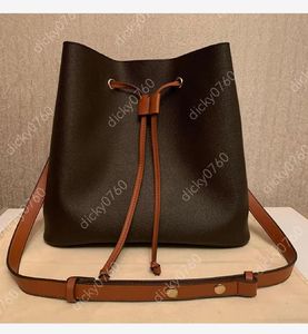 Luxurys عالية الجودة Neonoe MM Designer Bucket حقيبة اليد حقيبة اليد الجلدية كتف الكتف أكياس الرباط M44020