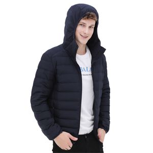 Men Duck down Jacket with Hoodies 90% Down Contentultra Ultra Light Winter Long Sleeve Solid Winter Coat Portable Outwear Spring