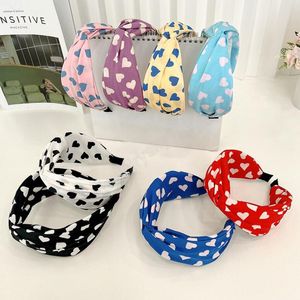 Moda Bahar Saç Aksesuarları Aşk Çiçek Hairband Geniş Yan Çapraz Düğüm Türban Bantlar Toptan