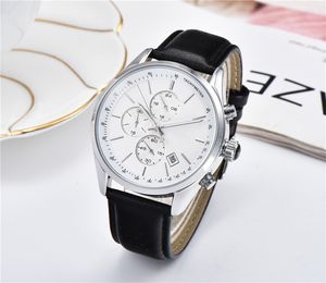 Herrklocka för högkvalitativ herrar All Pointer har Chronograph Quartz Watch Leather Strap Men's Casual Stopwatch Monte Lu250y