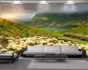 3d Landscape Wallpaper Beautiful Flower Lake 3d Wallpaper Romantic Landscape Decorative Silk 3d Mural Wallpaper