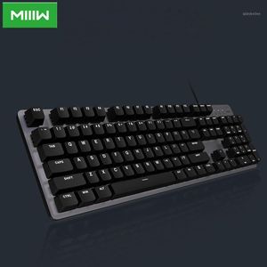 Tastaturen MIIIW 600K Mechanische Gaming-Tastatur mit Hintergrundbeleuchtung 104 Tasten Roter Schalter 6-Modus-Hintergrundbeleuchtung USB-Kabel Russischer Gamer für1