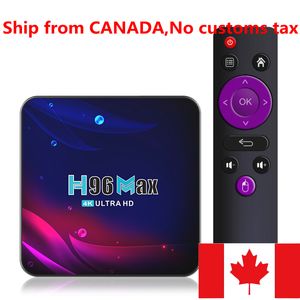 Корабль из Канады H96 MAX V11 Android 11 TV Box RK3318 2G 16G Bluetooth 4.0 Google 4K Smart 2.4G 5G Wi-Fi Установите верхний