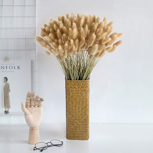 30 łodygi Pampas Trawa Suszone Kwiat Bunny Tail Naturalne Rośliny Kwiatowy Królik Trawy Bukiet Home Decoration Akcesoria Y1128