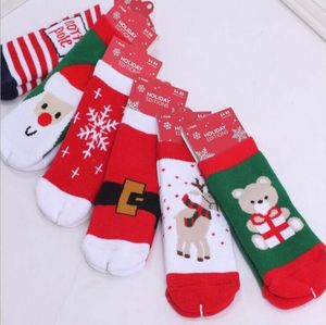 Kids Inverno Meias Natal Santa Flocoke Elk Desenhos Animados Inverno Inverno Meias Quentes Do Bebê Nível Médio Terry Towel Socks Atacado