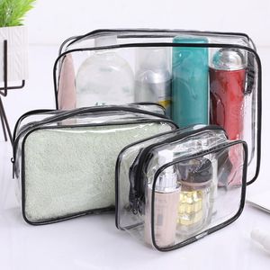 Borsa cosmetica trasparente da viaggio Borsa da donna in PVC con cerniera trasparente Borse per trucco Beauty Case Make Up Organizer Storage