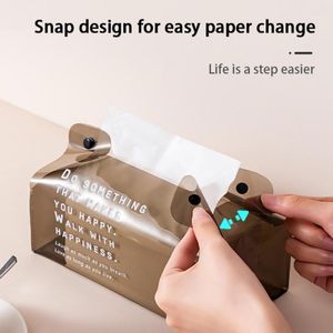 Storage Bags Clear PVC Rectangle Tissue Box Desktop Paper Holder Facial Dispenser Napkin Case Organizer Ornament Craft