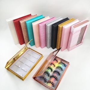 Empty 5 pairs Eyelash Book Magnetic Hard Paper Custom Package for Natural Dramatic Full Strip Lashes