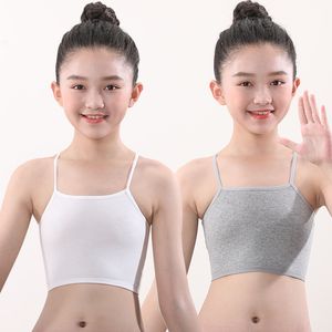 Wholesale Students Kids Girls Camisole Bra Solid Color Sling Top Vest Bras Children Underwear 20220304 H1