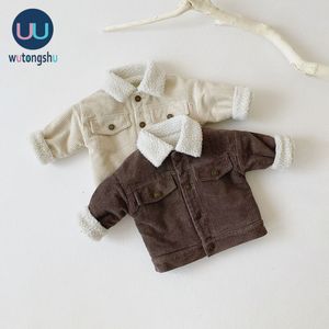 Dzieci Chłopcy Dziewczyny Ciepła Kurtka Z Długim Rękawem Solidna Kolor Jesień Płaszcz Baby Zagęścić Odzieży Outerwear Casual Aby Girl Clothes Zima LJ201023