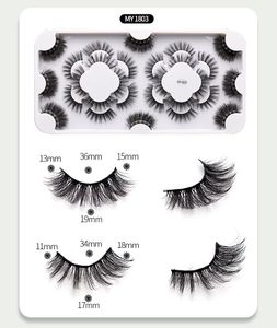 Handmade Thick Mink False Eyelashes 18 Pairs Set Natural Long Crisscross Curly Fake Lashes Extensions Eye Makeup DHL Free
