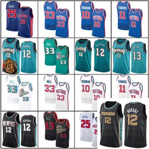 12 Ja Morant Jerseys Baskeball Jersey Mike 10 Bibby Jersey Isiah 11 Thomas Rose Men