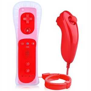 2-in-1 Wireless Remote Controller+Nunchuk Control for Nintendo Wii gamepad Silicone Case 10 SETS/LOT