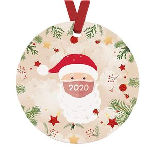 Papai Noel boneco de neve decoração pingentes 2020 árvore de natal decoração ornamentos quarentena desenhos animados xmas decoração hangings partido novo 4cz g2