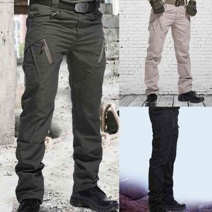 Fashion Trousers Wear-resistant Cargo Pants Multi-Pocket Skin Friendly Cotton Blend Water Resistant Long Pants for Outdoor 2021 H1223