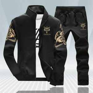 ربيع الخريف رياضية مجموعة الرجال أزياء الملابس مجموعات sweatsuits الذكور سستة سوياتشيرتس + sweatpants رجل الرياضة المسار الدعاوى 201114