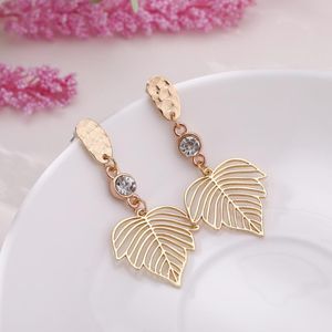 2021 Fashion Hoop Earrings Jewelry Beautiful Gold Color Pierced Rhinestone For Women Ladies Gift Fashioh Plant Earring Jewelry