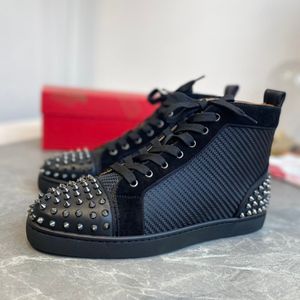 New Luxury Spikes Shoes Studded Fashion Casual Trainers Red Suede Leather Mens Sneaker Womens Flat Bottoms Shoe Party Lovers Top Quality Size US5.5-US12 With Box on Sale