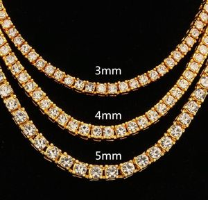 Мужской хип -хоп Блайт Блайт ICED Теннис 1 ряд M/4 мм ожерелья.