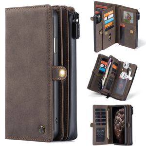 Caseme Multifunktions-Brieftasche Retro-Lederhüllen Flip Magnetic für iPhone 13 12 11 Pro Max XR 8 Plus Samsung Galaxy S20 S21 Ultra Note 20 A51 A71 A52 A72 Große Kapazität