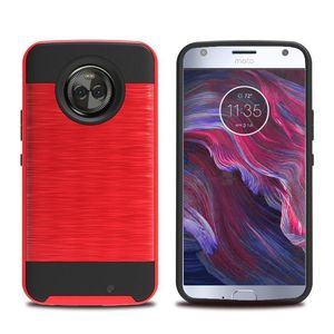 Armadura híbrida Casos escovados para Motorola Moto E5 Plus Jogar x5 G6 G5 S E4 Plus X Style Slim PC TPU Capa Combo Capa