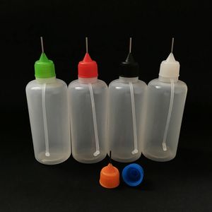 60ml juice liquid Plastic Dropper Bottle PE Empty Needle Oil Bottles With Childproof Cap